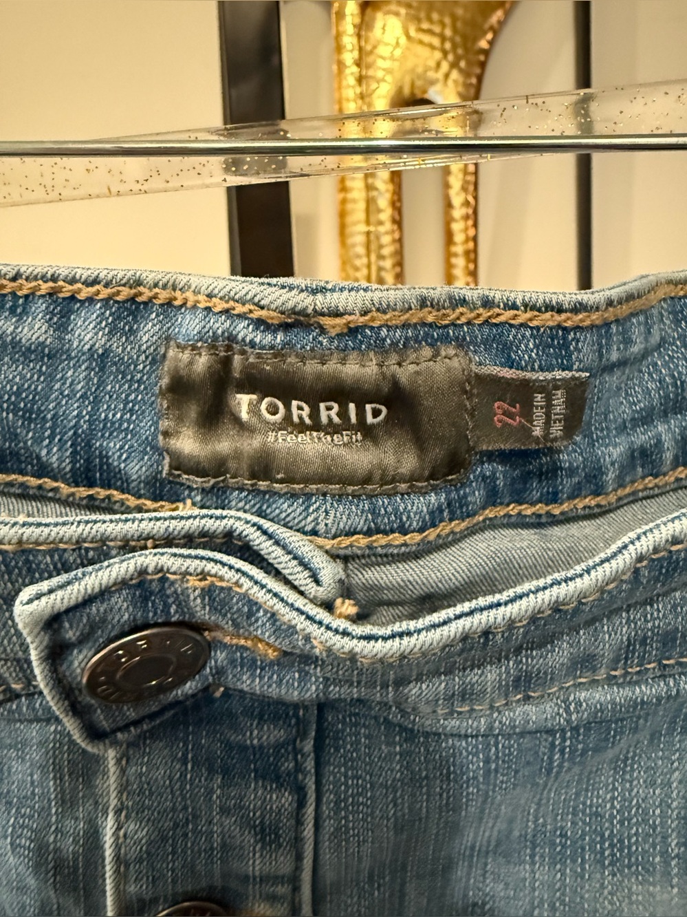 Torrid Blue Button-Front Denim Midi Skirt - Picture 4 of 6